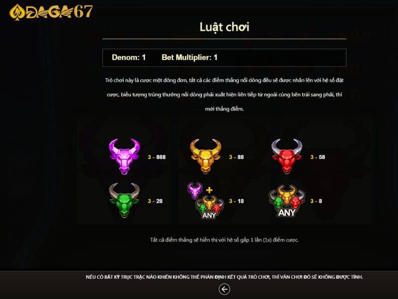Biểu tượng trúng thưởng nối dòng phải xuất hiện liên tiếp Biểu tượng trúng thưởng nối dòng phải xuất hiện liên tiếp