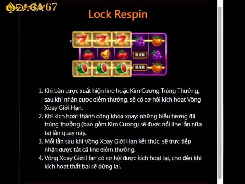 Combo Lock Respin có cơ hội thắng cao Combo Lock Respin có cơ hội thắng cao